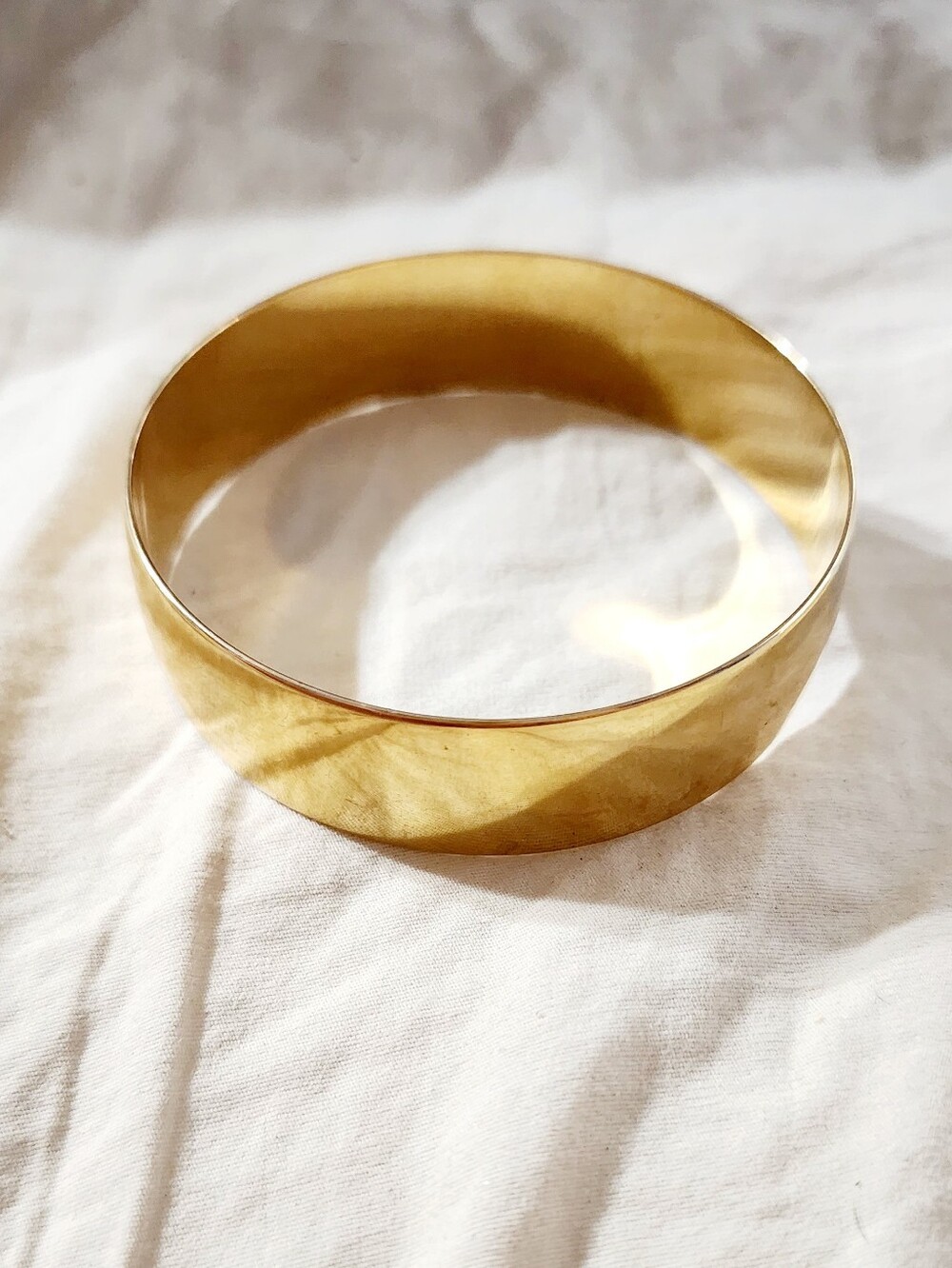 Classic Gold Wide Bangle Bracelet
